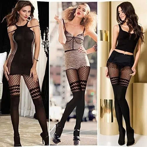 Black Hollow-Out Pantyhose Suspenders Fishnet Stockings Women Nightclub Tights Dance Sexy Fishing Net Stocking for Girls Socks