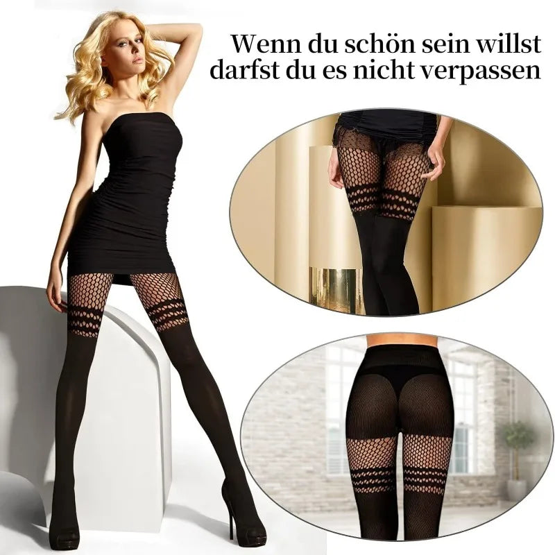 Black Hollow-Out Pantyhose Suspenders Fishnet Stockings Women Nightclub Tights Dance Sexy Fishing Net Stocking for Girls Socks